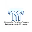 Organizacje i koła naukowe | Uniwersytet WSB Merito w Gdańsku: Logo Studenckiej Poradni Prawnej, które zawiera literę M i kolumny 