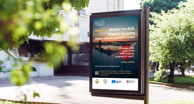 Debata rektorów gdyńskich uczelni | Aktualności | Uniwersytet WSB Merito w Gdańsku: Debata rektorów gdyńskich uczelni - plakat