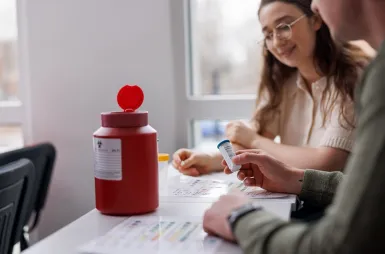 Laboratoria i pracownie | Uniwersytet WSB Merito we Wrocławiu: studenci na zajęciach w laboratorium anatomii