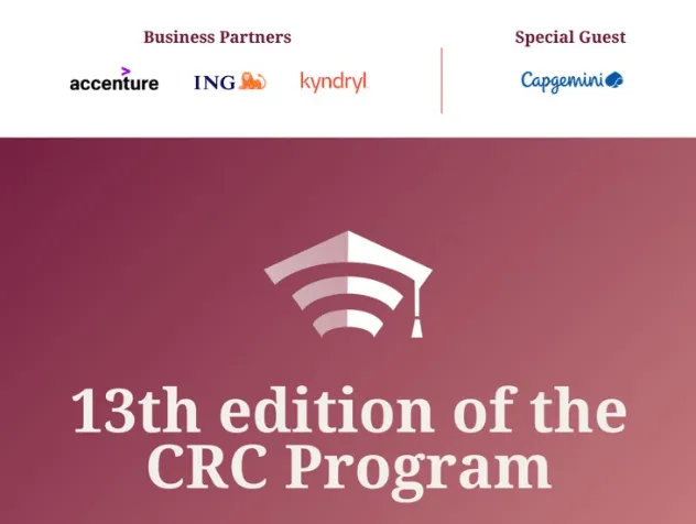 Ruszyły zapisy do 13. edycji Programu CRC! | Aktualności | Uniwersytet WSB Merito we Wrocławiu: Grafika promująca 13 edycję CRC Program, zawierającą logotypy partnerów wydarzenia.